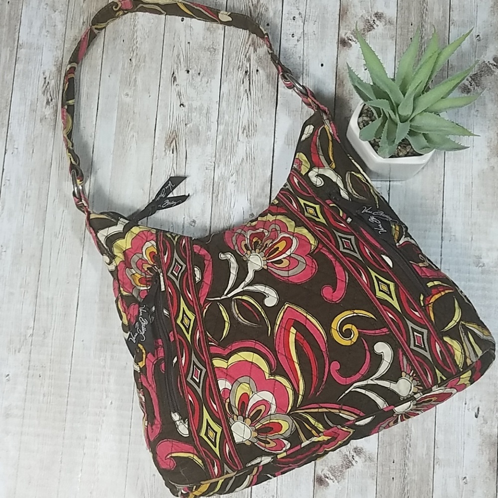 Vera Bradley, Coral Brown and white tote. - Picture 3 of 6